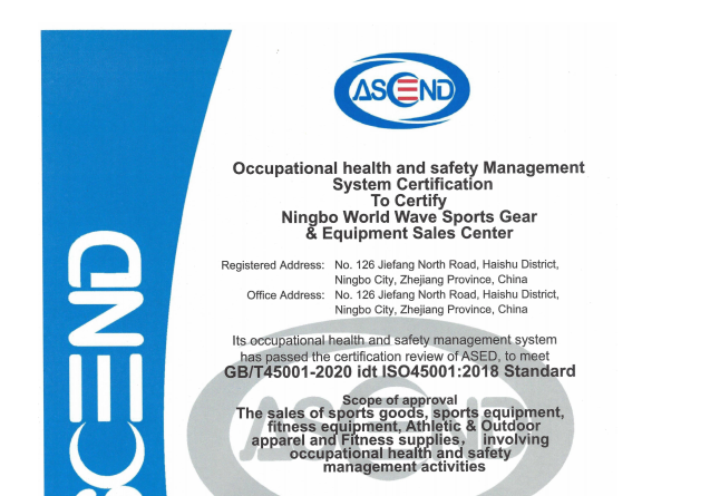 Public extract of ISO 45001 occupational health and safety certification