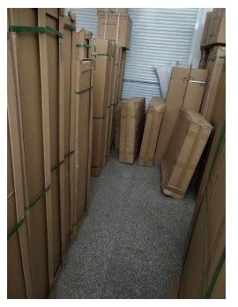 Packed equipment stored in the warehouse